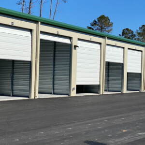 Garages at different heights open